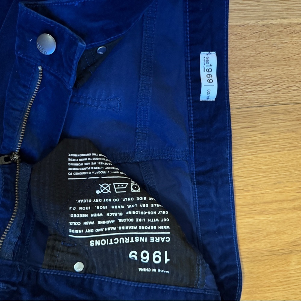 GAP blue velvet pants - Picture 5 of 6